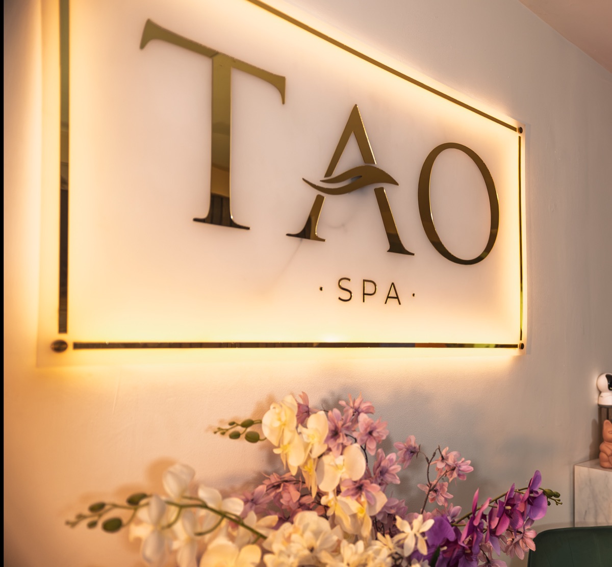 Letrero Tao Spa en la recepción